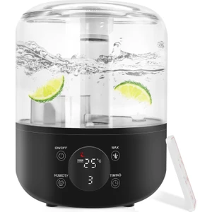 J001 Touch 4 Litre Ultrasonik Hava Nemlendirici Buhar Makinesi Dijital Hava Nemlendirme Cihazı Nem Ölçer Termometre Hava Nemlendirme Makinesi ve Aroma Difüzörü Nem Ölçerli