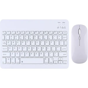 Samsung Galaxy Tab S9 Fe+ Plus X610 12.4" Uyumlu Kablosuz Bluetooth Şarjlı Mini Klavye Mouse - Beyaz