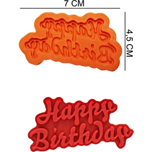 Happy Birthday Silikon Şeker Hamuru, Sabun, Mum Kalıp