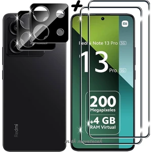 M.TK Moveteck Xiaomi Redmi Note 13 Pro 5g Kamera Lens Koruyucu Cam +9h Temperli Ekran Camı Seti (Birer Adet)