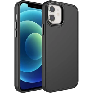 Apple iPhone 11 - Uyumlu Metal Çerçeve ve Buton Tasarımlı Sert Botox Kapak-Siyah
