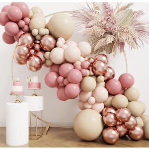 Eğlence Marketi Retro Gül Ağacı Pudra Pembe Balon Zinciri 100 Adet