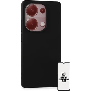 Xiaomi Redmi Note 13 Pro 4g Kılıf ve Ekran Koruyucu Set Soft Premium Silikon Nano Cam Nano Cam - Siyah