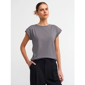 3504 Bisiklet Yaka Penye T-Shirt-Füme