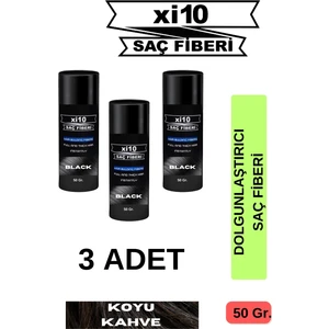 XI10 Dolgunlaştırıcı Saç Tozu Topik Koyu Kahve 3 Adet x 50 gr
