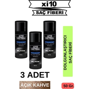 XI10 Dolgunlaştırıcı Saç Tozu Topik Açık Kahve 3 Adet x 50 gr