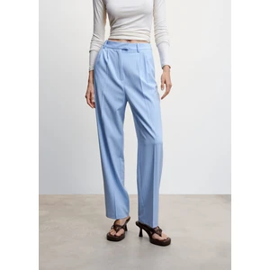 Tebeşir Çizgili Düz Pantolon