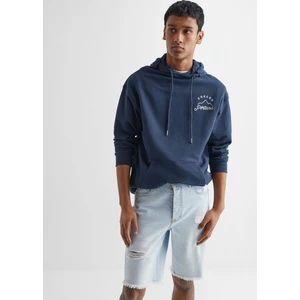 Mango Yırtık detaylı denim bermuda şort