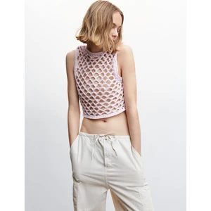 Arka yırtmaçlı delikli üst