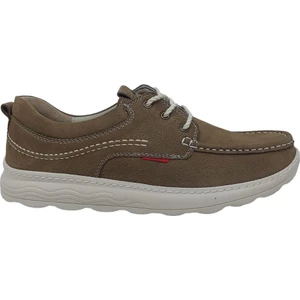 Paggi 1801 Erkek Haki Bağcıklı Nubuk Deri Ayakkabı