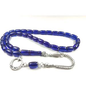 İskeçe Tesbih Gümüş Kaplama Püsküllü Çift Zımpara Çift Cilalı Sıkma Kehribar Sertifikalı 4377