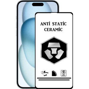 Caseart Apple iPhone 15 Plus Tam Kaplayan Anti Statik Kırılmayan Seramik Nano Esnek Ekran Koruyucu Cam