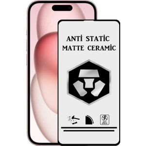 Caseart Apple iPhone 15 Tam Kaplayan Anti Statik Kırılmayan Mat Seramik Nano Esnek Ekran Koruyucu Cam