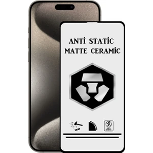 Caseart Apple iPhone 15 Promax Tam Kaplayan Anti Statik Kırılmayan Mat Seramik Nano Esnek Ekran Koruyucu Cam