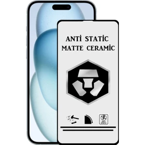 Caseart Apple iPhone 15 Plus Tam Kaplayan Anti Statik Kırılmayan Mat Seramik Nano Esnek Ekran Koruyucu Cam