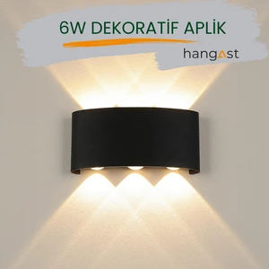 HE-001 Dekoratif Çift Yönlü İç ve Dış Mekan Duvar Aydınlatma LED Aplik Duvar Lambası Su Geçirmez Modern Desenli Aplik