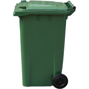 MCK Plus Mck  Yeşil Plastik Çöp Konteyneri 240 Litre Konteyner - A+ Isıya Karşı Dayanıklı Malzeme - Yeşil