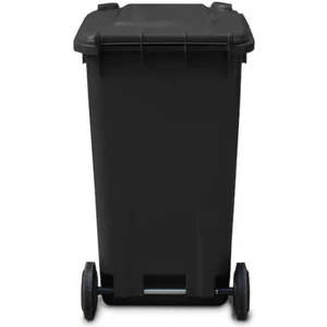 MCK Plus Mck  Siyah Plastik Çöp Konteyneri 240 Litre Konteyner - A+ Isıya Karşı Dayanıklı Malzeme - Siyah