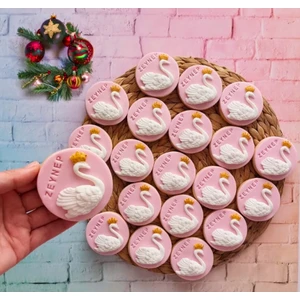 Tatlı Armağanlar Isimli Kuğu Yuvarlak Model Butik Kurabiye - 20 Adet