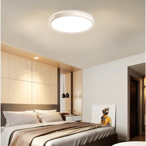 Beyaz Şeritli 3 Işık Renkli Kumandalı Dimli 50cm Yuvarlak Tavan Lambası,modern LED Aydınlatma
