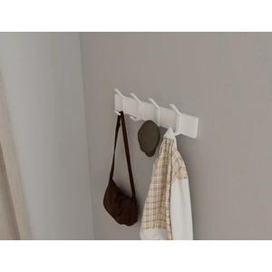 3 Boyutlu Hepsi Modern Duvar Kanca Askılık - 4 Adet Beyaz Askılık - 50 cm Beyaz Mdflam - Model 101