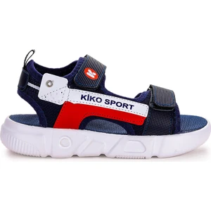 Kiko Kids Cırtlı Yürüyüş Erkek Çocuk Sandalet 201 Lacivert - Kırmızı