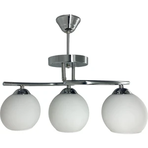 Mutu Ticaret Fuji Krom 3'lü Beyaz Camlı Avize |  Modern Metal Avize