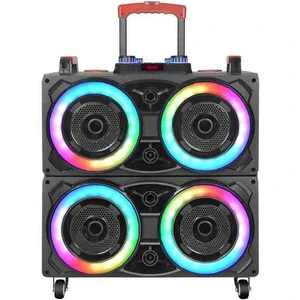 NDR-8888 Ahşap Kabinli Bluetooth ve Çift Karaoke Mikrofonlu Parti Hoparlörü
