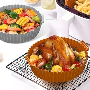 Mbb E-Ticaret Mbb Eticaret Renkli Isıya Dayanıklı Yıkanılabilir Silikon Fırın ve Airfryer Yuvarlak Model Pişirme Matı Vizon