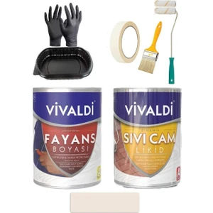 Fayans Boyası Seti Sıvı Cam ve Uygulama Seti Tezgah,mermer,banyo,mutfak Boyama Seti 1 Lt