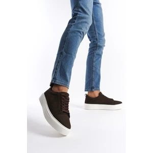 Mbnbkm3-Kh Erkek  Nubuk Deri Kahverengi Sneaker & Spor Ayakkabı