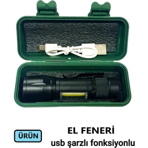 Yunus Kayatek USB Şarjlı Kutulu Küçük El Feneri