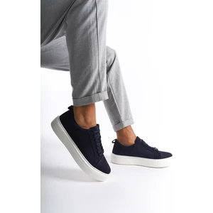 Hakiki Deri MBNBKM3-LCV Erkek Nubuk Lacivert Sneaker & Spor Ayakkabı