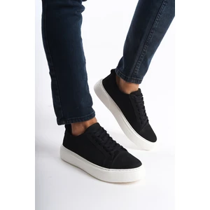 Hakiki Deri MBNBKM3-S Erkek Nubuk Siyah Sneaker & Spor Ayakkabı