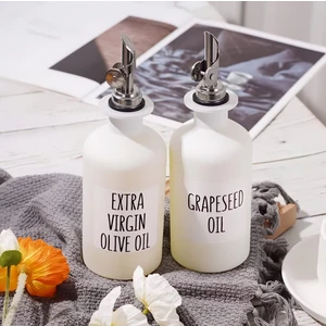 Mehay Home Sahra Kristal 2'li White Beyaz Yağlık ,kahve Dağıtıcı  Dispanser Yagdanlık