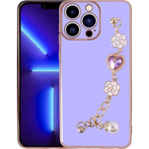 Ezotech  iPhone 14 Pro - Uyumlu El Tutamaçlı Kamera Korumalı Taka Silikon Kapak-Mor