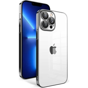 iPhone 12 Pro - Uyumlu Kamera Korumalı Renkli Çerçeveli Garaj Kapak-Siyah