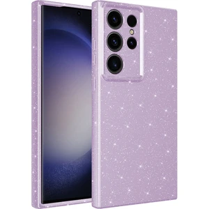 Ezotech  Galaxy S23 Ultra Uyumlu Kamera Korumalı Simli Lüks Koton Kapak-Lila