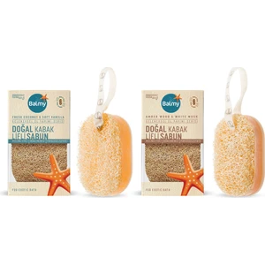 2’li Doğal Kabak Lifli Sabun Seti -Amber/coconut