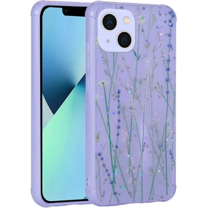 Ezotech  iPhone 13 - Uyumlu Simli Desenli Kamera Korumalı Parlak Popy Kapak-Dallar