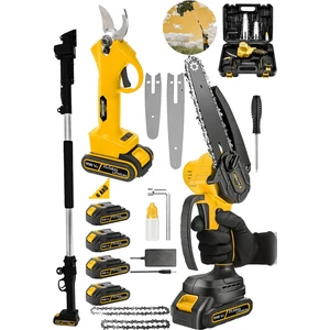 Alman 998VF 25AH Akülü Teleskopik 3metre Şarjlı Ağaç Dal Kesme Budama Makası & Testere Makinesi