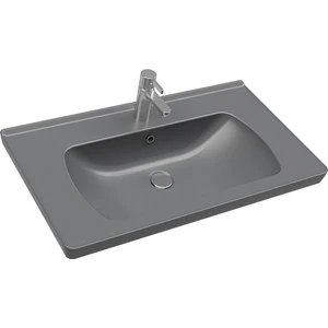 Saturn Mat Antrasit Etajer Uyumlu Lavabo 80 cm A142021K