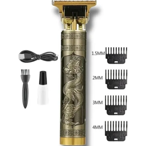 Tekno Trust Şarjlı Metal Kasa  Ejderha Desenli Saç Sakal Vucut Tıraş Makinesi  Lazer Epilasyon Öncesi Tüy Alma