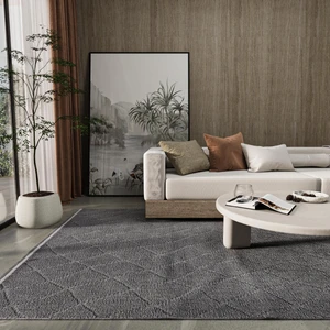 Cool Halı Newyork 3112 Antrasit Yumuşak Tuşeli Halı Kilim Salon Koridor Kesme Yolluk Dokuma Makine Halısı