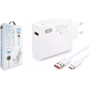SG38 120W Gan Type-C Kablolu Turbo Ev Tipi Şarj Aleti Salise Gösterir