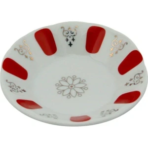 Kahveci Porselen Kırmızı Kahveci Çay Tabağı 12 Adet Tabak