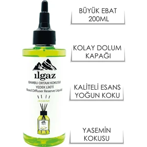 Yasemin Bambu Yedek Likit Bambu Oda Kokusu Yedek Şişe Jasmine Çubuklu Oda Kokusu 250 ml