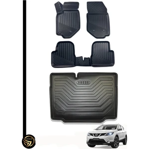 Nissan Qashqai Alt Kademe 2014-2020 3D Havuzlu Oto Paspas ve Bagaj Havuzu Dizayn Seti
