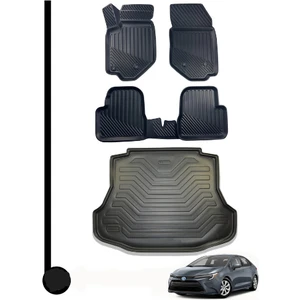 Toyota Corolla Sedan 2019+ 3D Havuzlu Oto Paspas ve Bagaj Havuzu Dizayn Seti