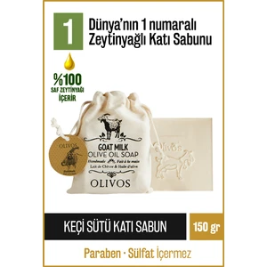 Doğal Keçi Sütü Ve Zeytinyağlı Katı Sabun Keçi Sütlü El Sabunu Yoğun Nemlendirici Kese Hediye 150 Gr